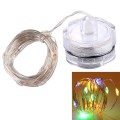 2m Water Resistant  Silver Wire String Light, 20 LEDs Knob Button Cell Battery Box Fairy Lamp Decora
