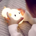 Cartoon Papa Puppy Shape Touch LED Night Light , Creative USB Charging Timing Dimmable Gift Lamp for