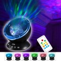 Hypnosis Ocean Wave Projector LED Night Light, 12 LEDs USB Charge Novelty Atmosphere Lamp with Remot