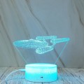 Spaceship Shape Creative Crack Touch Dimming 3D Colorful Decorative Night Light