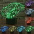 Car Style 3D Touch Switch Control LED Light , 7 Color Discoloration Creative Visual Stereo Lamp Desk