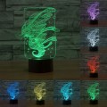 Hippocampus Style 3D Touch Switch Control LED Light , 7 Colour Discoloration Creative Visual Stereo