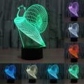 Snail Style 3D Touch Switch Control LED Light , 7 Color Discoloration Creative Visual Stereo Lamp De