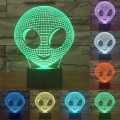 Alien Style 3D Touch Switch Control LED Light , 7 Color Discoloration Creative Visual Stereo Lamp De