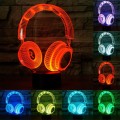Headset Shape 3D Touch Switch Control LED Light , 7 Colour Discoloration Creative Visual Stereo Lamp