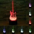Electric Guitar Shape 3D Touch Switch Control LED Light , 7 Color Discoloration Creative Visual Ster