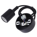 E27 Lamp Holder DIY Ceiling Chandelier Light Bulbs Screw Silicone Base Socket, Cable Length: 1m (Bla