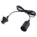 E27 Wire Cap Lamp Holder Chandelier Power Socket with 1.2m Extension Cable, Small UK Plug(Black)