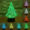Christmas Tree Style 3D Touch Switch Control LED Light , 7 Color Discoloration Creative Visual Stere