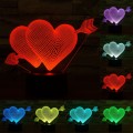 Arrow Through Heart Style 3D Touch Switch Control LED Light , 7 Colour Discoloration Creative Visual