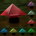 Pyramid Style 3D Touch Switch Control LED Light , 7 Colour Discoloration Creative Visual Stereo Lamp