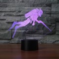 Diving Black Base Creative 3D LED Decorative Night Light, Powered by USB and Battery
