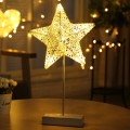 Star Shape Rattan Romantic LED Holiday Light with Holder, Warm Fairy Decorative Lamp Night Light for
