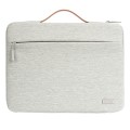For 14 inch Laptop Zipper Waterproof  Handheld Sleeve Bag (Beige White)
