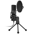 Yanmai SF-777 1.4m Computer Game Recording Condenser Microphone with Pop Filter & Tripod Stand (Blac