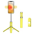 M01S Bluetooth Remote Control Dual Fill Light Tripod Selfie Stick (Yellow)