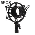 5 PCS Condenser Microphone 46mm Plastic Shockproof Mount Holder (Black)
