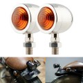 1 Pair KC801 12V Modified Universal Motorcycle LED Turn Signal (Silver)