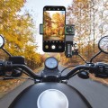 Motorcycle Spherical Compass Phone Holder, Rearview Mirror without Light (Green)