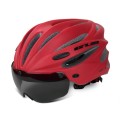 GUB K80 Plus Bike Helmet With Visor And Goggles(Red)