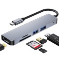 5 in 1 USB-C / Type-C to 4K HDMI + SD / TF Card Slot + USB 2.0 + USB 3.0 Multifunctional Docking Sta