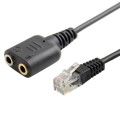 Dual 3.5mm Female to RJ9 PC / Mobile Phones Headset to Office Phone Adapter Convertor Cable, Length: