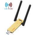 AC1200Mbps 2.4GHz & 5GHz Dual Band USB 3.0 WiFi Adapter External Network Card with 2 External Antenn