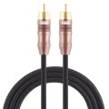 EMK 8mm RCA Male to 6mm RCA Male Gold-plated Plug Cotton Braided Audio Coaxial Cable for Speaker Amp