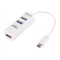 2 in 1 USB-C / Type-C 3.1 to USB 2.0 COMBO 3 Ports HUB + TF Card Reader(White)
