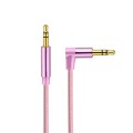 AV01 3.5mm Male to Male Elbow Audio Cable, Length: 2m (Rose Gold)