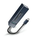 15102 5 in 1 USB-C / Type-C to USB3.0 + SD / TF Card Reader HUB Adapter (Blue)