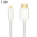 ULT-unite Gold-plated Head HDMI Male to Micro HDMI Male Nylon Braided Cable, Cable Length: 1.2m (Sil