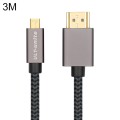 ULT-unite Gold-plated Head HDMI Male to Micro HDMI Male Nylon Braided Cable, Cable Length: 3m(Black)