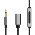 TA131-R1 USB-C / Type-C Male to 3.5mm AUX Male Earphone Adapter Cable with Wire Control, Cable Lengt