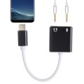 USB-C / Type-C to Jack 3.5mm Earphone Microphone Sound Card(Black)