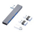 889R USB Male to Dual USB 2.0+USB 3.0 Female Adapter(Silver)