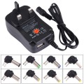 UK Plug Universal 30W Power Wall Plug-in Adapter with 5V 2.1A USB Port, Tips: 8 PCS, Cable Length: A