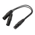 30cm 3 Pin XLR CANNON 1 Female to 2 Male Audio Connector Adapter Cable for Microphone / Audio Equipm