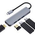 2008N 4 In 1 USB 3.0 x3 + HDMI Multi-function Intelligent Type-C / USB-C HUB Docking Station