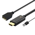 H146 HDMI Male + USB 2.0 Male to DisplayPort Female Adapter Cable, Length25cm