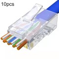 10pcs /Pack Cat6e Unshielded Pass Through RJ45 Connector Modular Plug