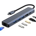 BYL-2210 6 in 1 USB-C / Type-C to USB Multifunctional Docking Station HUB Adapter with 1000M Network