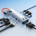 ROCK TR30 Type-C To HDMI VGA Audio USB 3.0 SDTF LAN Multi Splitter Adapter 10 in 1 PD Docking Statio