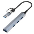 V252B 4 in 1 USB + USB-C/Type-C to USB Multifunctional Docking Station HUB Adapter