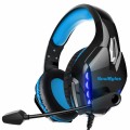 Soulbytes S11 USB + 3.5mm 4 Pin Adjustable LED Light Gaming Headset with Mic (Blue)