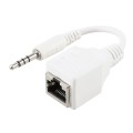CAT5 RJ45 Socket to 3.5mm 4 Pole Male Plug Audio Ethernet LAN Network Adapter, Total Length: about 1