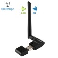 EDUP EP-AC1635 600Mbps Dual Band Wireless 11AC USB Ethernet Adapter 2dBi Antenna for Laptop / PC(Bla