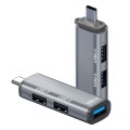 ADS-302C 3 In 1 Multi-function Type-C / USB-C HUB Docking Station (Silver Grey)
