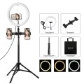 PULUZ 11.8 inch 30cm Light + 1.65m Tripod + Dual Phone Bracket Curved Surface USB 3 Modes Dimmable D