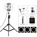 PULUZ 7.9 inch 20cm Light+ 1.1m Tripod Mount USB 3 Modes Dimmable Dual Color Temperature LED Curved